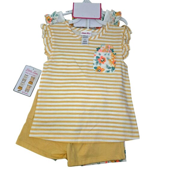 Little Lass  Girl 6X Smiles For Miles Bicycle Floral Girls Outfit Set 4165 - Picture 2 of 9